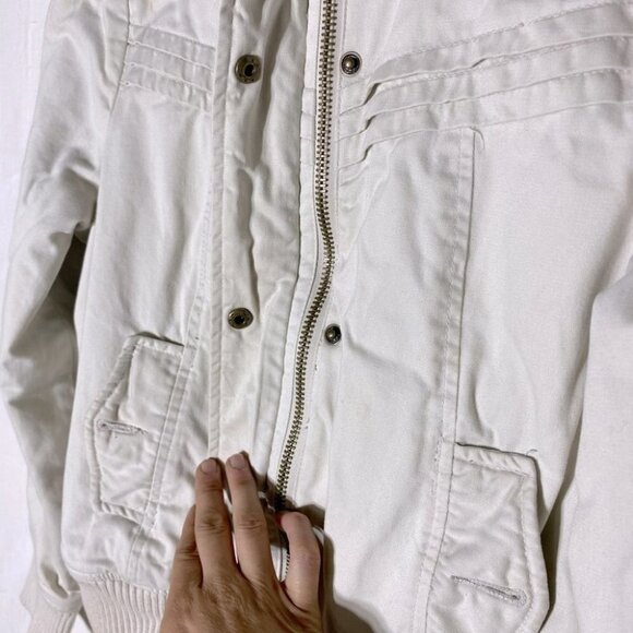 Roxy Ivory Beige Bomber Jacket M - Picture 9 of 12